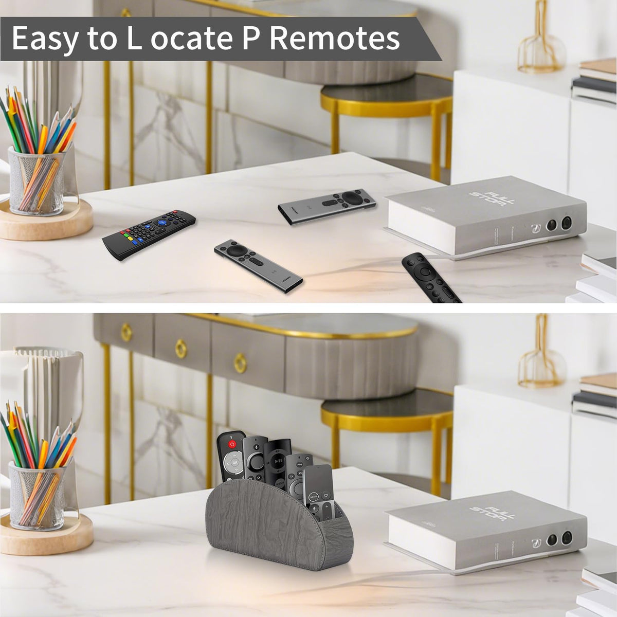 TV Remote Control Holder,Remotes Caddy for Table,Desk Nightstand Organizer - Image 5