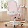 NEO CHAIR Office Desk Chair, Ergonomic Mesh with Flip-Up Armrests, Pink | Lumbar Support, Height Adjustment, 360° Swivel and Rolling Base, Space-Saving Design for Home Office, Vanity or Study by NEOCHAIR