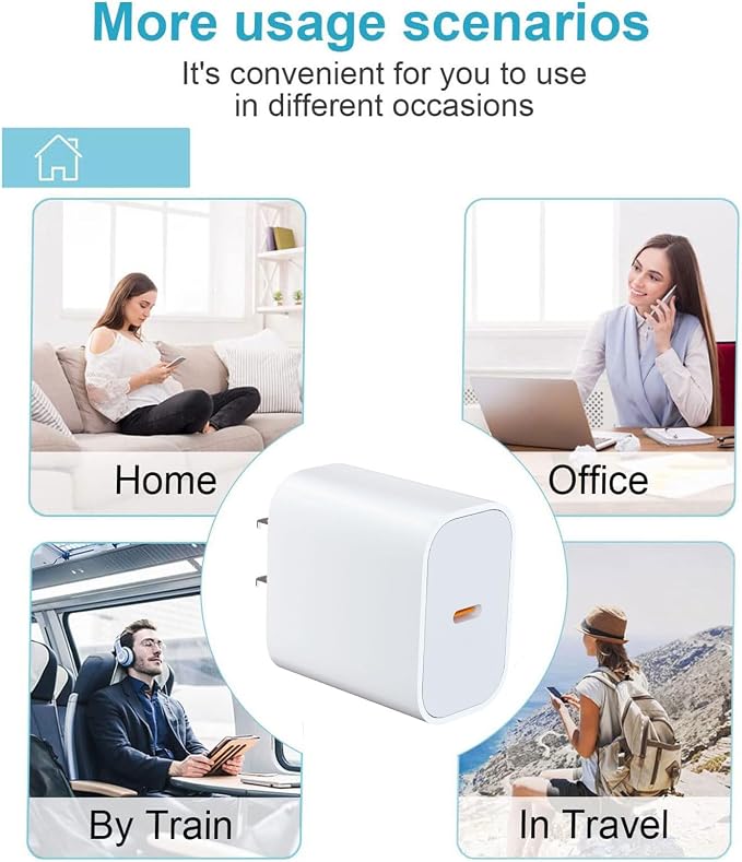 i Phone USB C Fast Charger, 3Pack 40W USB C Wall Charger with 6FT Cable for i Phone 17/17 Plus/17 Pro/17 Pro Max/16/16 Plus/16 Pro/16 Pro Max/15/15 Plus/15 Pro/15 Pro Max - Image 6