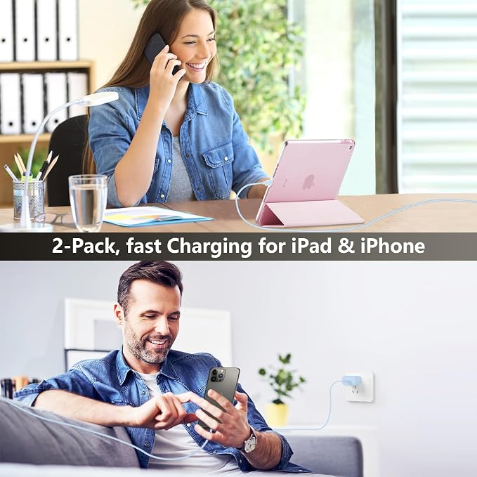 Phone 17 16 15 Charger Fast Charging, 10 FT Long USB C Charger Cord with 20W Type C Fast Phone Charging Block forPhone 17/17 Pro/17 Pro max/Air/Phone 16 15 Pro Max Plus, iPad, Android,Blue - Image 6