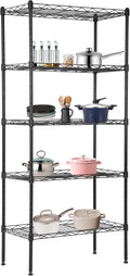BestOffice | 5-Tier Wire Shelf | 22" x 12" x 48" | Black by BestOffice