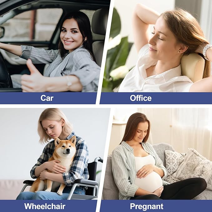 Cooling Lumbar Support Pillow for Car, Memory Foam Car Back Cushion | Cool-Touch Car Seat Back Pillow for Driving, Adjustable Strap, Cool-Touch Ergonomic Lower Back Support Pillow, Office Chairs - Image 6
