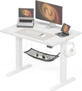 Electric Standing Desk with Cable Management,White Height Adjustable Desk with Memory Presets, Sit Stand Table for Work from Home, Ergonomic Computer Desk,40 x 24 inch by Acrolix
