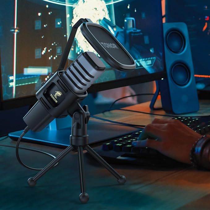 TONOR USB Microphone for PC, Cardioid Condenser Computer Mic with Tripod Stand, Pop Filter, Shock Mount for Gaming, Streaming, Podcasting, YouTube - Image 8