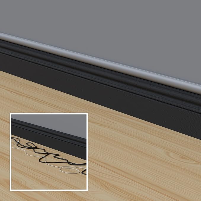 D-Line 13.12ft Cord Hider Kit, Patented Cable Cover, Hide Wires on Wall, Channel for TV Mount Cords, Raceway Wire Hiders, Paintable, Adhesive, Half Round, 4X 1.18in W x 0.59in H x 39in Lengths, Gray - Image 5