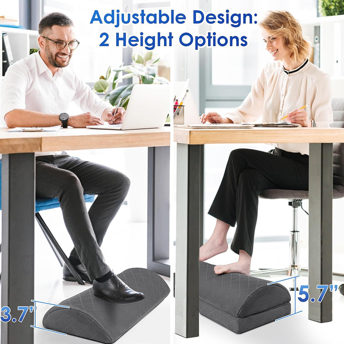 Foot Rest for Under Desk at Work, Grey-16.9 in - Image 3