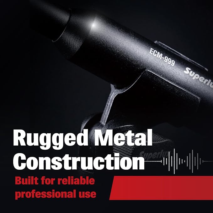 Superlux ECM999 Omnidirectional XLR Measurement Microphone, 20Hz–20kHz | For engineers and home-theater users calibrating rooms or testing speakers; flat 20Hz–20kHz response and 132dB SPL handling. - Image 5