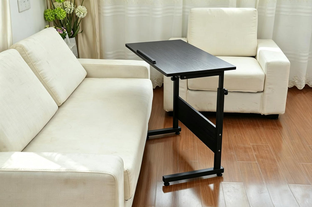 Overbed Bedside Sofa Bed Table with Wheel Adjustable Swivel Top Home Office - Image 4