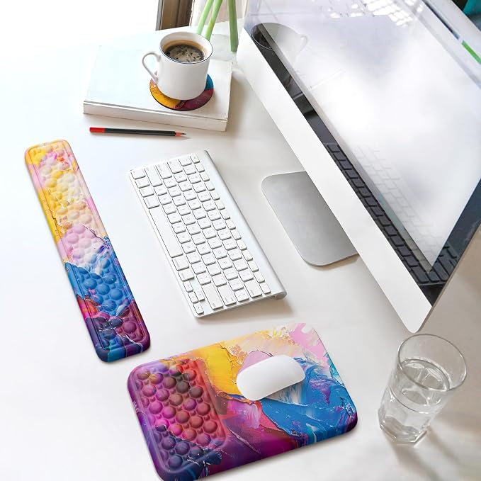 Ospelelf Ergonomic Wrist Rest for Computer Keyboard Pad, Large Arm Rest Wrist Support for Mouse, Relieve Wrist Pain, Multicolored - Image 6