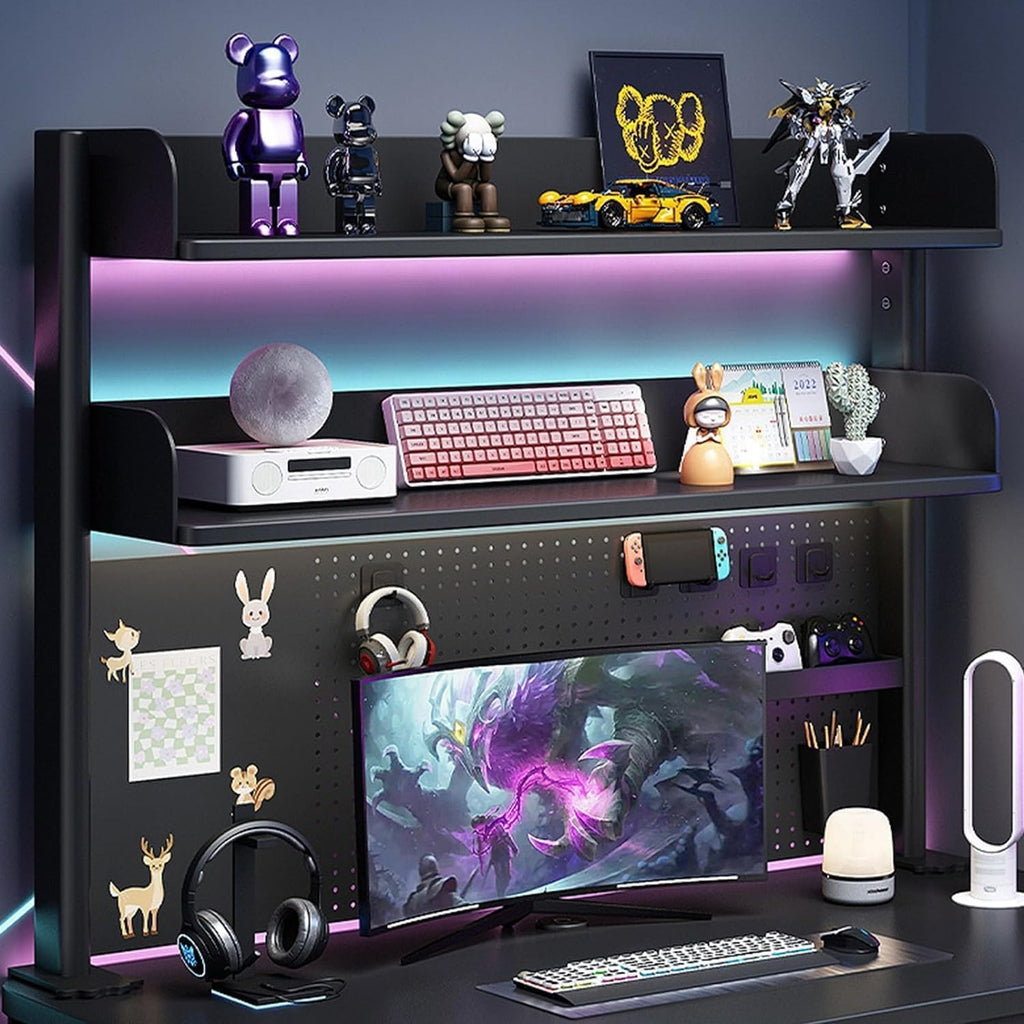 Clamp On Desk Organizer Shelf, Desk Extender Pegboard Workstation,Computer Desk Accessories for Office, Privacy Panel for Gaming Desk,Clamp-on 23.6/31.5/39.3in Desktop Shelving System,One Color,60 - Image 2
