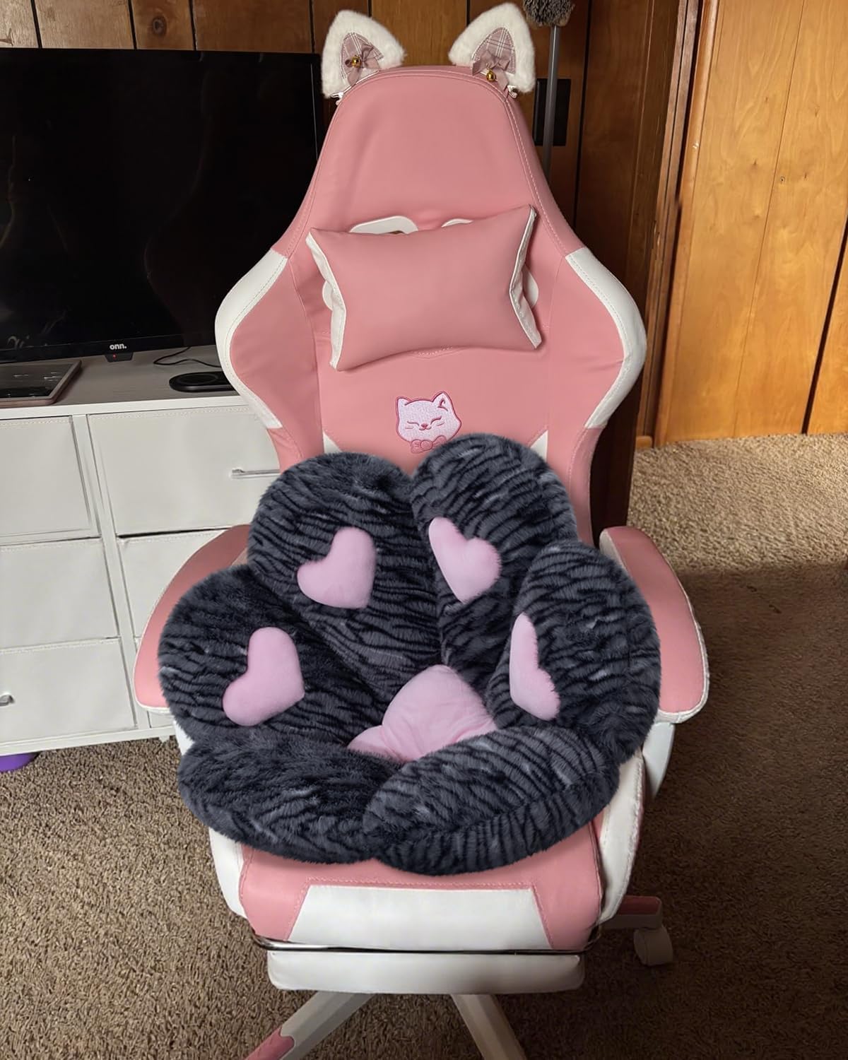 MOONBEEKI Cat Paw Cushion Chair Comfy Kawaii Plush Seat Cushions - Image 6