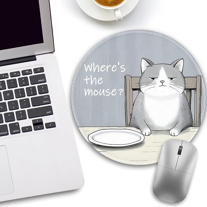 Funny Work Mouse Pad, Small Round Mousepad for Desk, Laptop | Mini Travel Wireless Mice Pad for Computer, Office Accessories, Coworker Gifts, 8.6 x 8.6 inch - Image 2