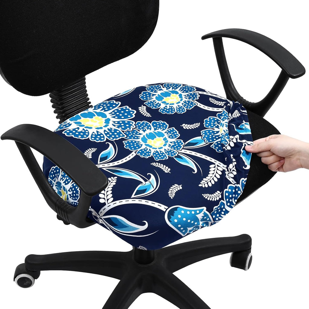 Smiry Stretch Printed Office Computer Desk Chair Seat Covers by Smiry