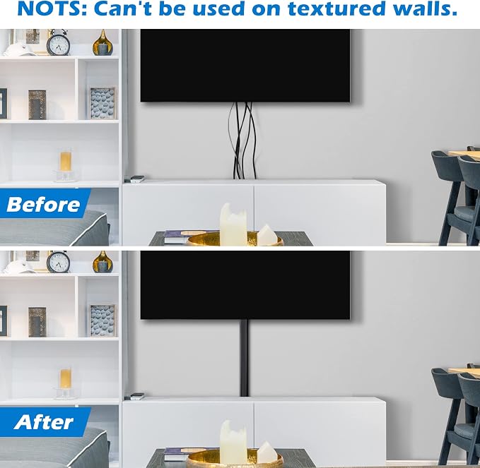 39in TV Cord Hider - Cord Covers for Wall Mounted TV Cable Hider Wall Kit | Wire Hiders for TV on Wall, Wire Covers for Cords, Cable Concealer Hide Cords, 1.5"W*0.75"H*13inL*3, Black - Image 6