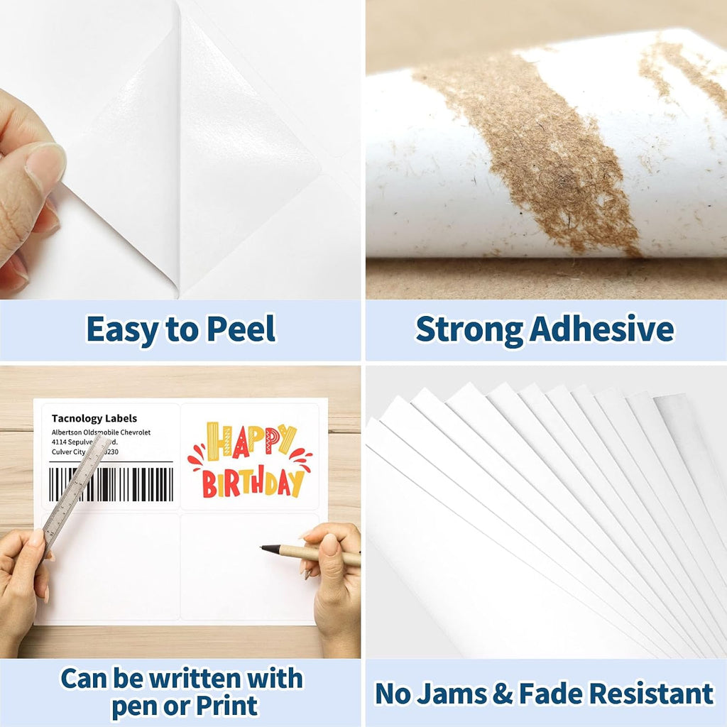 500 Sheets 2000 Labels 4x5 Shipping Label for Laser & Inkjet Printers, Permanent Adhesive, 4 Labels per Page, A4 Size, Perfect for Mailing & Addressing - Image 4