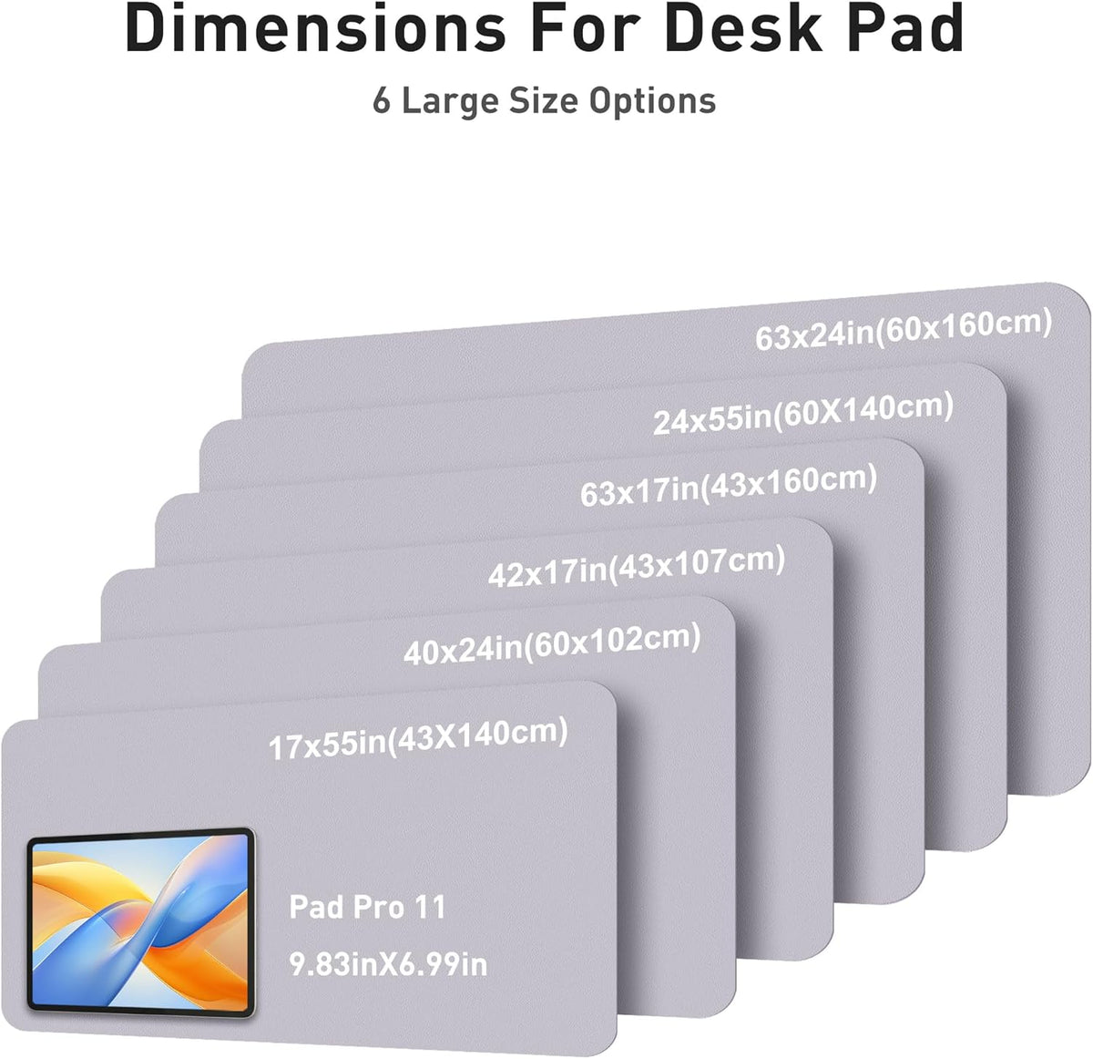 Aothia Faux Leather Desk Mat - Large Mouse Pad, Non-Slip PU Leather Blotter, Waterproof Writing Surface for Office and Home (Smoky Lavender, 63" x 17") - Image 5