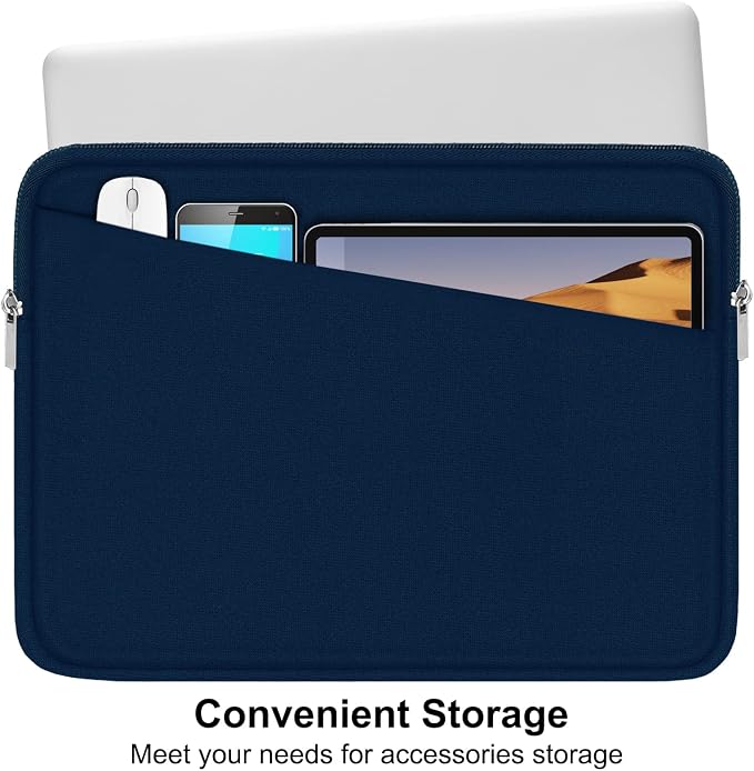 Laptop Sleeve Case, 15.6 inch, Durable Computer Carrying Bag Protective Case Briefcase Handbag with Front Pocket, Slim Laptop Cover for 15.6 Inch HP, Dell, Lenovo, Asus, Notebook, Blue - Image 2