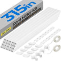 Delamu Cord Hider, 315in Total Cord Covers for Wires on Wall, Paintable Cable Cover for Wall Mounted TV, Easy Install Cable Raceways to Hide 1-2 Cords, 20 Pack, Each 15.7"L x 0.59"W x 0.40"H, White by DELAMU