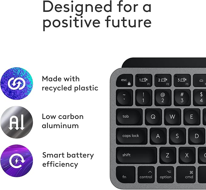Logitech MX Keys Mini for Mac Minimalist Wireless Keyboard - Space Grey | Compact, Bluetooth, USB-C, tactile typing, compatible with MacBook Pro, MacBook Air, iMac, iPad - Image 12