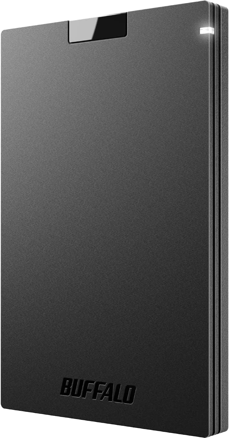 BUFFALO External SSD 500GB - Compatible with PS4 / PS5 / Windows/Mac - USB-C - USB-A - USB 3.2 - External Solid State Drive - ‎SSD-PG500U3B by BUFFALO