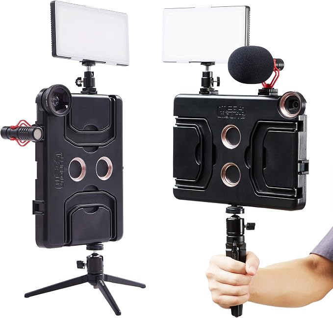 MegaMount Multimedia Rig Case Video Stabilizer for Apple iPad Air 10.5 inch [3rd Gen 2019 Only] Attach Lenses, Lights, Microphones. Great for Live Conferencing, Video Recording, Mounts on Tripods - Image 2
