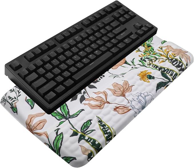Computer Keyboard Stand with Wrist Rest, Ergonomic Tilted Keyboard Holder - Keyboard Riser with Wrist Pad - Keyboard Tray Support for Office Home - Wild Grass by KEPUTAIER