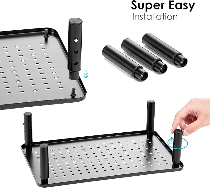 LOTEYIKE Monitor Riser Desktop Stand, Flat Screen TV Monitor Stand Riser, Sturdy Metal Laptop Computer Monitor Stand Shelf for Printer, iMac, 3 Height Adjustable PC Stand with Mesh Platform | 3 Height Adjustable PC Stand with Mesh Platform Sturdy Metal... - Image 5
