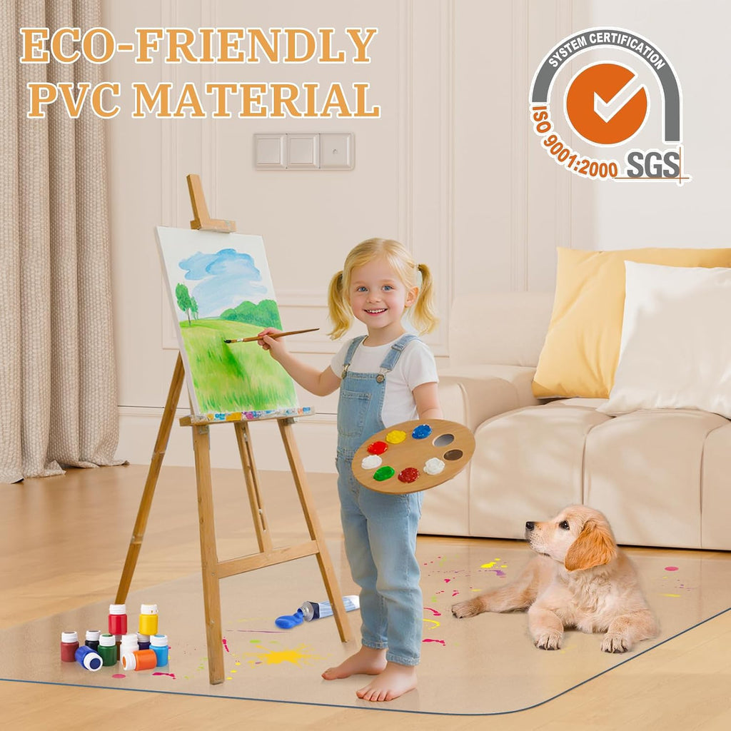 Office Chair Mat for Hardwood Floor, 46" x 60" Clear Plastic - Image 3