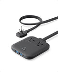 Anker Travel Power Strip, Anker Nano 67W Max 6-in-1 USB C Charger, 2 USB C | 2 AC, 2 USB A, 5ft Thin Undetachable Flat Plug Extension Cord with Multiple Outlets, Travel Essentials, Cruise Essentials by Unknown