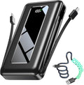50000mAh Portable Charger Power Bank, Fast Charging with Built in Cables | Ultra-High Capacity, Travel Essential, Charge 4 Devices, Flashlight, for iPhone 17/16/15 Series, Samsung, iPad & Laptops Onyx by JKELAR
