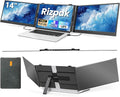 14" Triple Laptop Screen Extender, 2.2lb Ultra-Thin Portable Monitor | FHD 1080P IPS, Plug & Play USB-C/HDMI, Travel Monitor for 13”-17” Laptops, Compatible with Windows, Mac, Android, Chrome by Unknown
