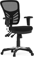 Flash Furniture Mid-Back Black Mesh Multifunction Executive Swivel Ergonomic Office Chair with Adjustable Arms by FlashFurniture