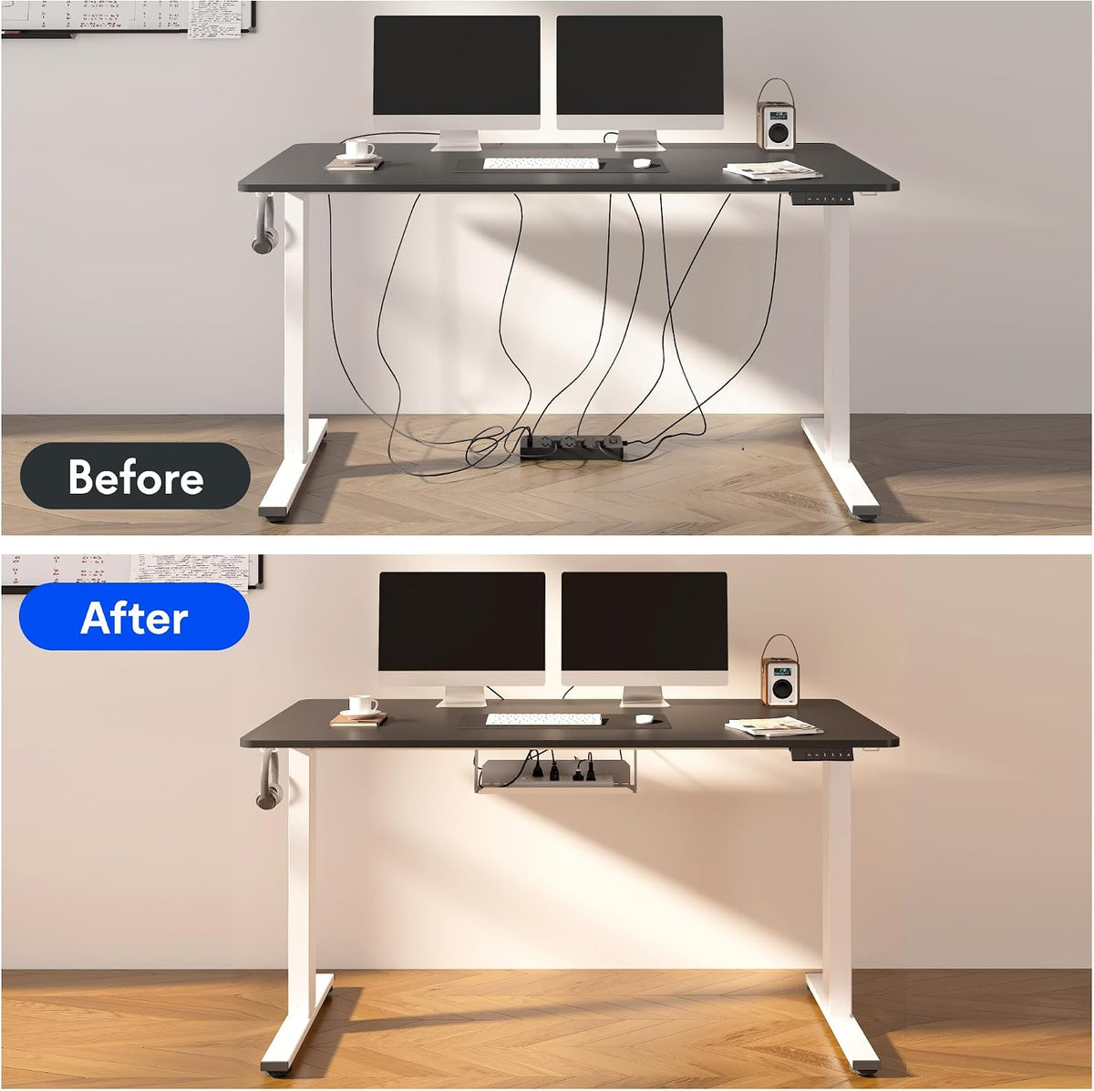 FLEXISPOT EN2 48"x30" Standing Desk with Power Strip Bundle, Mahogany - Image 6