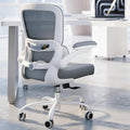 TRALT Ergonomic Office Chair Desk Chair with Adjustable Lumbar Support | Desk Chair Comfy with Flip-up Armrests Ergonomic Chair - Mesh Computer Chairs for Adults, 330lbs, PU Leather (Grey, 1) by TRALT
