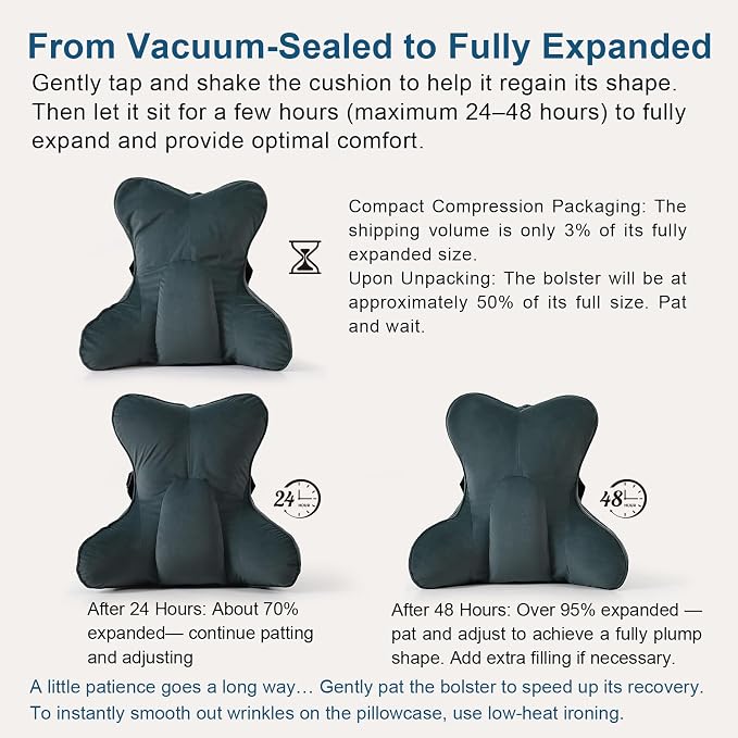 Lumbar Support Pillow(Pat. Pend) for Lower Back Pain Relief – Multi-Functional Ergonomic Lumbar Cushion, Reading Pillow for Office Chair, Car Seat & Sofa,Charcoal Gray - Image 8