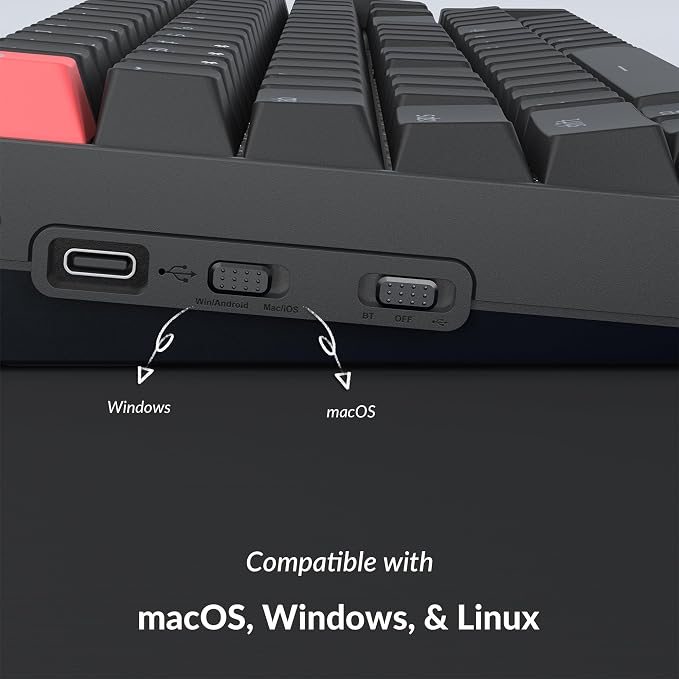 Keychron K4 96% Layout QMK Wireless and Wired Options Mechanical Keyboard, White Backlight Super Brown Switch, Paired with Shine-Through Double-Shot PBT Keycaps for Mac Windows-Version 3 - Image 7