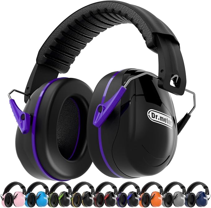 Dr.meter Ear Protection for Gun Range, 31dB SNR Noise Reduction Safety Ear Muffs, Hearing Protective Noise Cancelling Headphones for Autistic Kids Adults Earmuff for Mowing Monster Jam by Drmeter