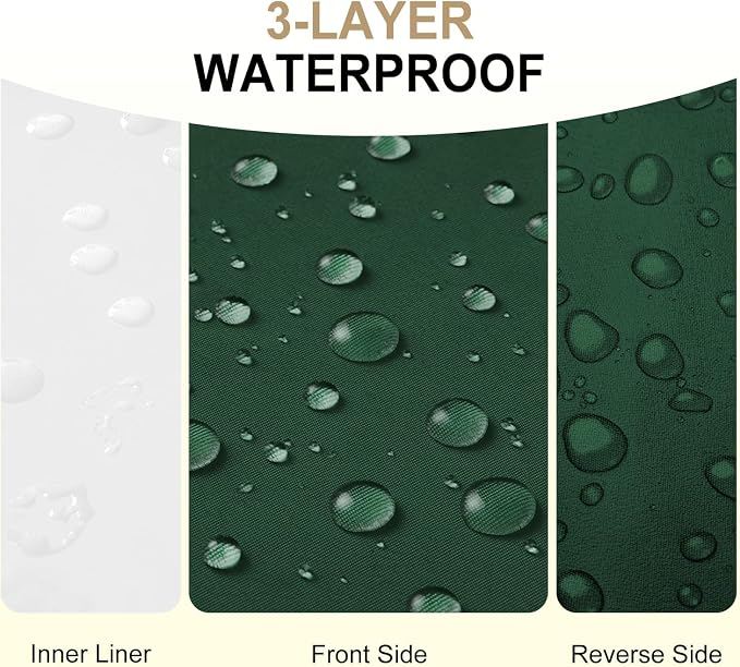 downluxe Waterproof Outdoor Chair Cushions for Patio Furniture, 24" x 24" x 4" Patio Chair Cushion with Adjustable Ties & Portable Handle, Outdoor Cushion with Removable Cover, Forest Green, 2 Pack - Image 2