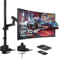 AVLT Single 40 Inch Monitor Arm Pole Top Mount with USB-C&A Ports - Black | Supports 26.4 lbs (12kg), Ultrawide Screen Fit, VESA Compatible, Tilt, Swivel, Rotate, Ergonomic Adjustable Height, Durable by AVLT-USA