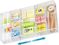 Marbrasse Expandable Desk Drawer Organizer, Mesh Drawer Organizer Tray with 10 Adjustable Compartments, Desk Organizers and Accessories for Office Supplies (Longer Expandable Drawer Organizer-W) by Marbrasse