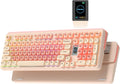 Keymatic Foundation Mechanical Keyboard,98% Pink Creamy Keyboard Gaming Keyboard,3 Mode with Multimedia Screen,RGB Backlit,Jelly MOA Profile keycaps for Win/Mac,Pink by Unknown