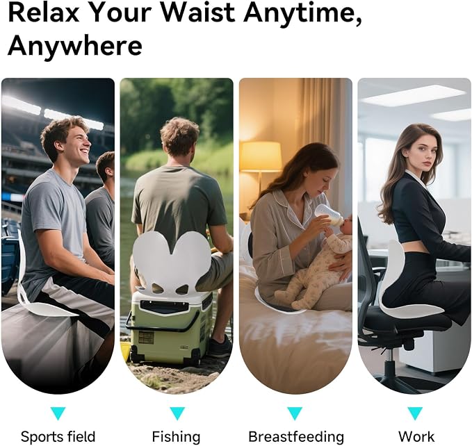 BKT Ergonomic Seat Cushion - Lumbar Support Pillow for Office Chair & Floor | Premium upgraded materials for long sitting. Comfort for students, nursing mothers, office workers and outdoor fishing trips - Image 7