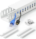 1.4"H x 1.6"W Cable Raceway, 66in Under Desk Wire Management Channel, White | Slotted Wire Duct, 4Pack, 16.5in Each, Heavy-Duty PVC Cable Management for Server Racks, Network Cables & Electrical Cabinets by ZhiYo