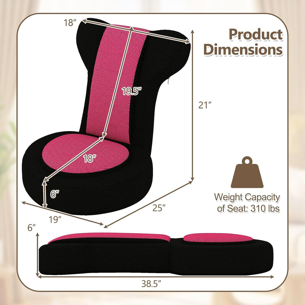 GIANTEX Floor Chair for Adults, Floor Gaming Chair (Pink) - Image 3