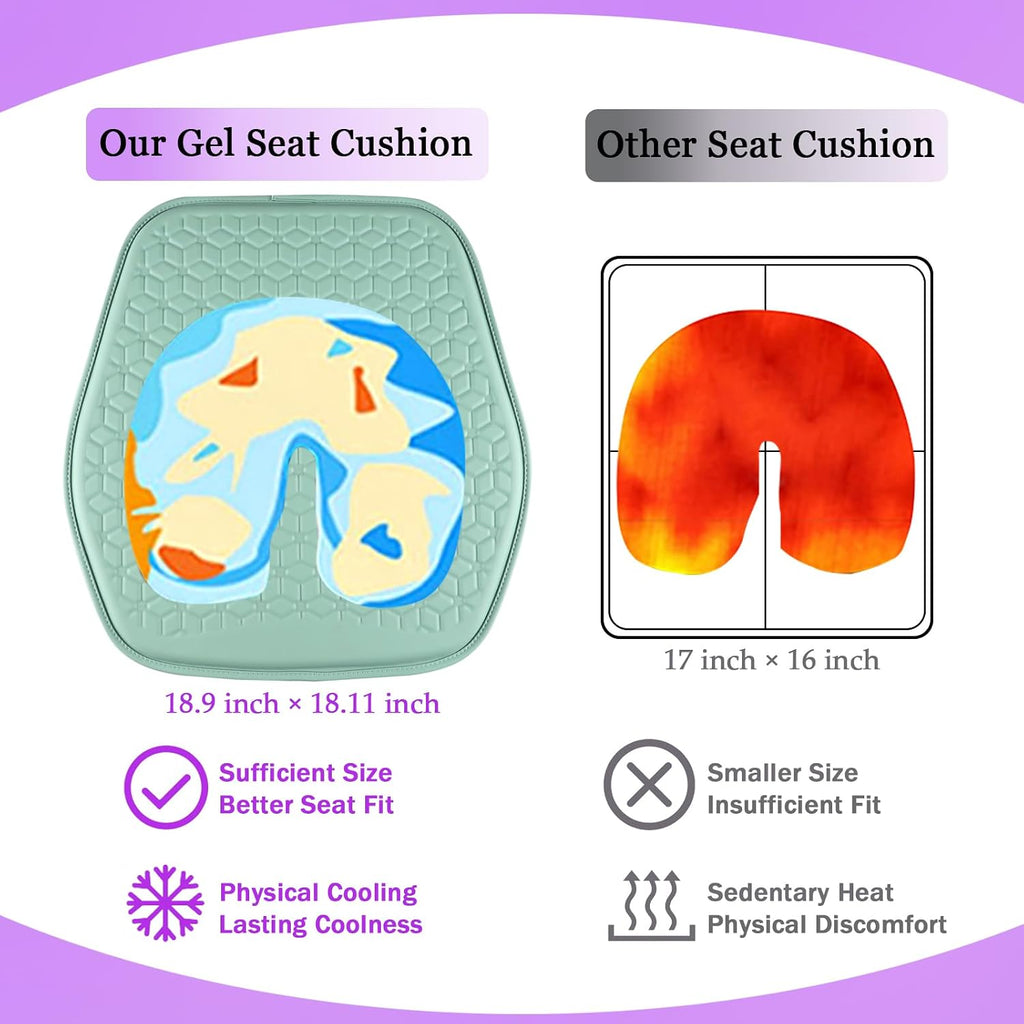 Thin Cool Gel Seat Cushion PU Leather for Car Seat Office Chair - Image 5