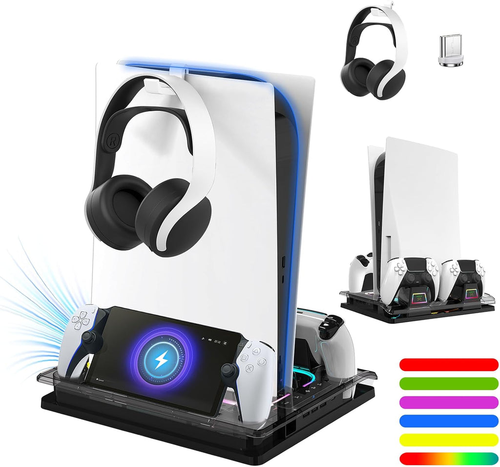 GAMINJA for Ps5 Cooling Station with Ps Portal Charger for Ps5/Slim/Pro by GAMINJA