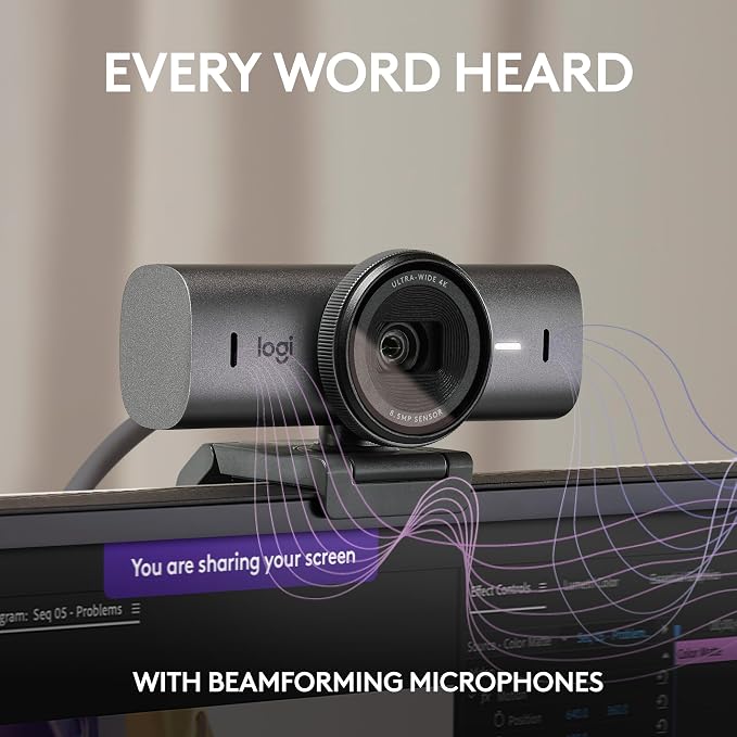 Logitech MX Brio Ultra HD 4K Webcam Collaboration and Streaming - Graphite | Ideal for collaboration and streaming, Show Mode, works with Microsoft Teams, Zoom, Google Meet, Nintendo Switch 2 - Image 4