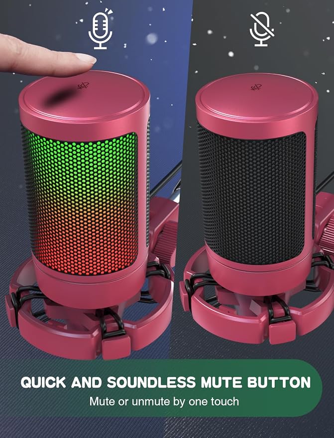 FIFINE AmpliGame A6VR USB Gaming Microphone Condenser RGB Mic for Streaming | RGB Indicator, Gain Control, Quick Mute, Tripod Stand, Pop Filter, Shock Mount, for PC/PS5 Discord Twitch Podcasts YouTube - Image 2