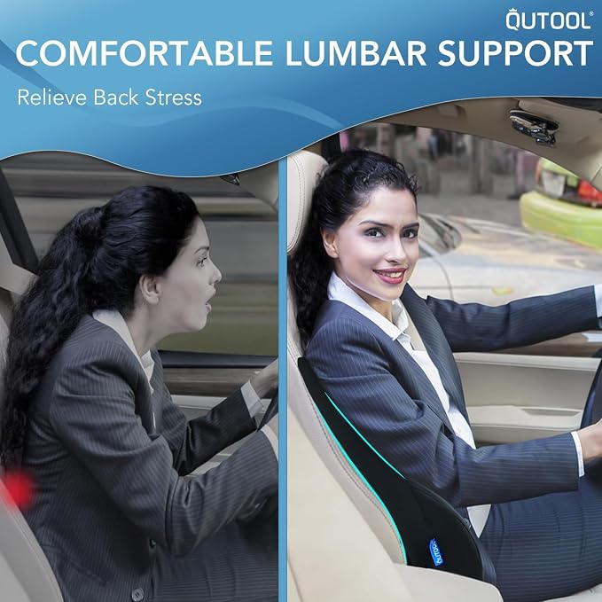 Lumbar Support Pillow for Car, Truck Accessories Travel Essentials, Memory Foam Back Cushion for Driving Seat, Back Pain Relief,Washable Cover, Lower Back Support Fits Most Cars(Black) - Image 6