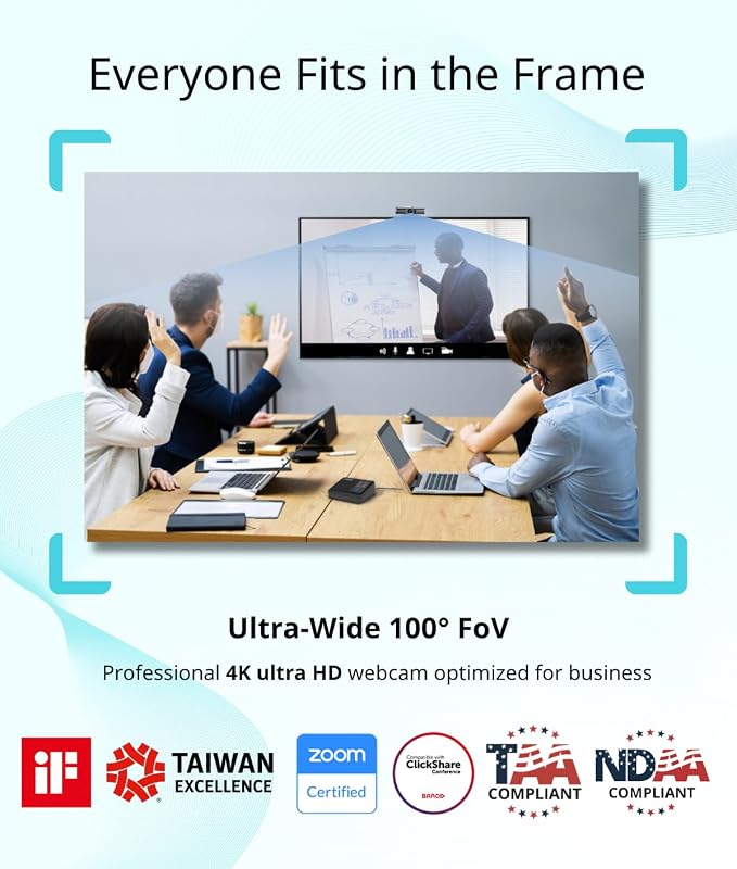 AVerMedia PW515 4K Ultra HD Business Webcam with Microphone for PC/Desktop/Laptop/Mac, with AI Auto Framing for Streaming, Meeting, Video Calls, Sony Sensor, Works with Teams, Zoom, Google Meet, OBS - Image 3